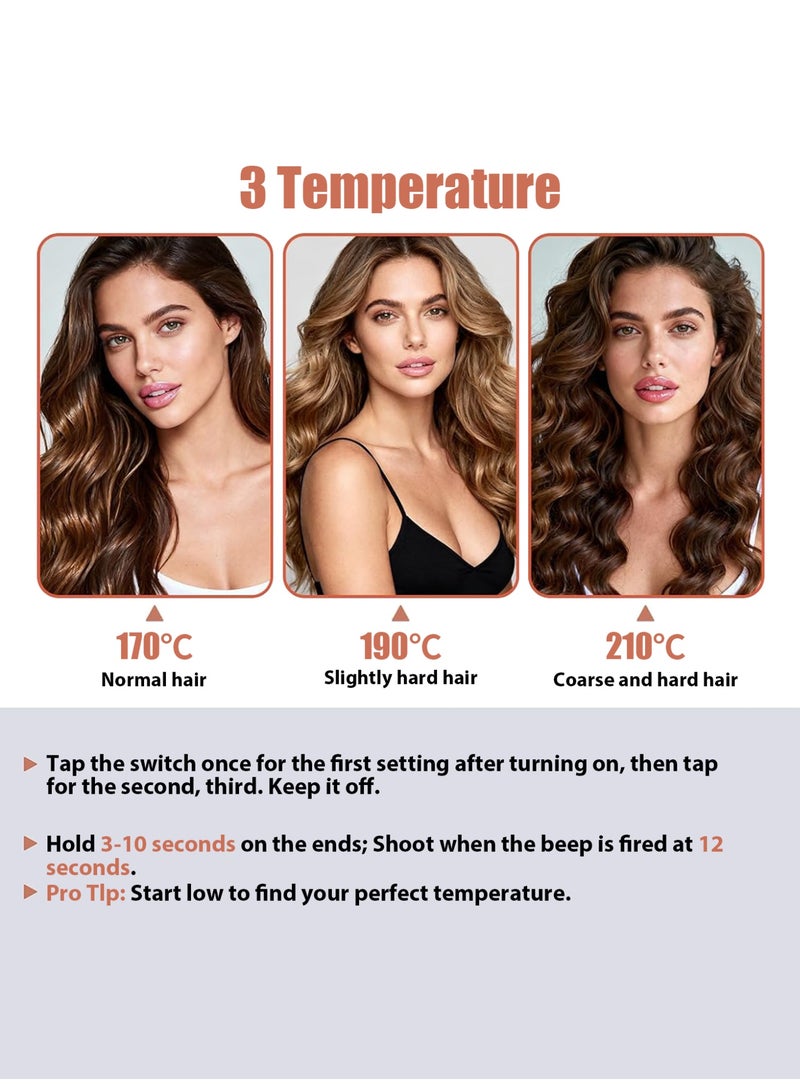 بيستيس  مكواة تجعيد شعر أوتوماتيكية للشعر الطويل، عصا تجعيد دوّارة، 25 مم، تسخين سريع، جهاز تجعيد بلمسة واحدة - Image 5